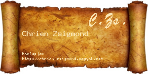 Chrien Zsigmond névjegykártya